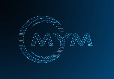 MYM düşük poli harfli logo vektör tasarımı. MYM düşük polyester logo tasarımı. Düşük polyester logo.