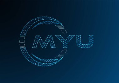 MYU düşük poli harfli logo vektör tasarımı. MYU düşük poli logo tasarımı. Düşük polyester logo.