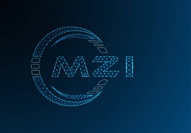 MZI düşük poli harfli logo vektör tasarımı. MZI düşük polyester logo tasarımı. Düşük polyester logo.