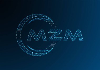 MZM düşük poli harfli logo vektör tasarımı. MZM düşük polyester logo tasarımı. Düşük polyester logo.