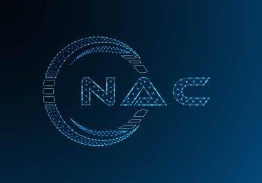 NAC düşük poli harfli logo vektör tasarımı. NAC düşük poli logo tasarımı. Düşük polyester logo.
