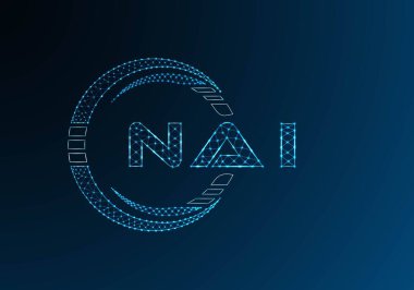 NAI düşük poli harfli logo vektör tasarımı. NAI düşük poli logo tasarımı. Düşük polyester logo.