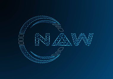 Nah W düşük poli harfli logo vektör tasarımı. NAW düşük poli logo tasarımı. Düşük polyester logo.