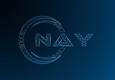 NAY düşük poli harfli logo vektör tasarımı. NAY düşük poli logo tasarımı. Düşük polyester logo.