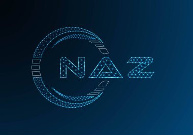 NAZ düşük poli harfli logo vektör tasarımı. NAZ düşük poli logo tasarımı. Düşük polyester logo.