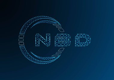 NBD düşük poli harfli logo vektör tasarımı. NBD düşük polyester logo tasarımı. Düşük polyester logo.