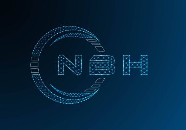 NBH düşük poli harfli logo vektör tasarımı. NBH düşük poli logo tasarımı. Düşük polyester logo.
