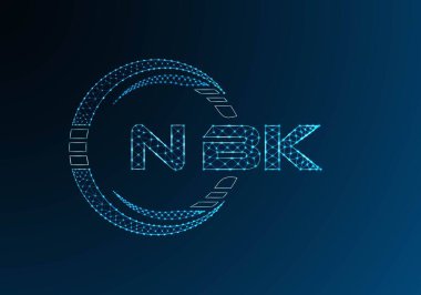 NBK düşük poli harfli logo vektör tasarımı. NBK düşük poli logo tasarımı. Düşük polyester logo.