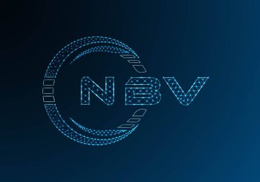 NBV düşük poli harfli logo vektör tasarımı. NBV düşük polyester logo tasarımı. Düşük polyester logo.