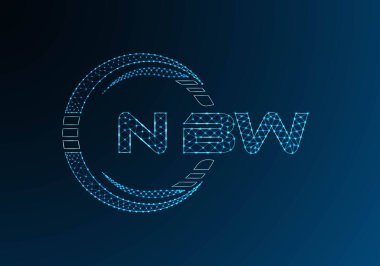 NBW düşük poli harfli logo vektör tasarımı. NBW düşük polyester logo tasarımı. Düşük polyester logo.