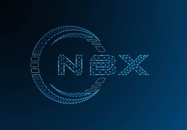 NBX düşük poli harfli logo vektör tasarımı. NBX düşük poli logo tasarımı. Düşük polyester logo.