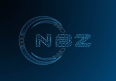 NBZ düşük poli harfli logo vektör tasarımı. NBZ düşük polyester logo tasarımı. Düşük polyester logo.