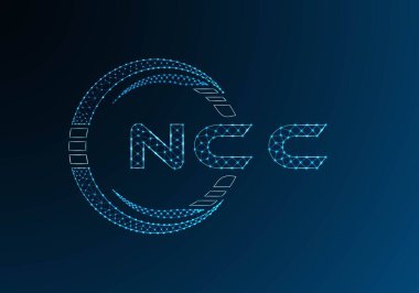 NCC düşük poli harfli logo vektör tasarımı. NCC düşük polyester logo tasarımı. Düşük polyester logo.