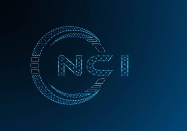 NCI düşük poli harfli logo vektör tasarımı. NCI düşük poli logo tasarımı. Düşük polyester logo.