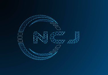 NCJ düşük poli harfli logo vektör tasarımı. NCJ düşük polyester logo tasarımı. Düşük polyester logo.