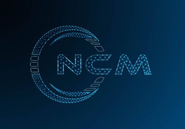 NCM düşük poli harfli logo vektör tasarımı. NCM düşük polyester logo tasarımı. Düşük polyester logo.