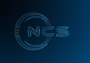 NCS düşük poli harfli logo vektör tasarımı. NCS düşük polyester logo tasarımı. Düşük polyester logo.