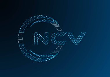 NCV düşük poli harfli logo vektör tasarımı. NCV düşük polyester logo tasarımı. Düşük polyester logo.