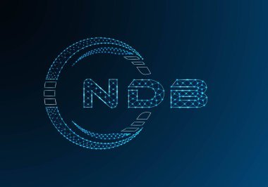 NDB düşük poli harfli logo vektör tasarımı. NDB düşük poli logo tasarımı. Düşük polyester logo.