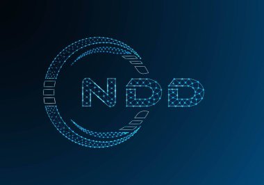 NDD düşük poli harfli logo vektör tasarımı. NDD düşük poli logo tasarımı. Düşük polyester logo.