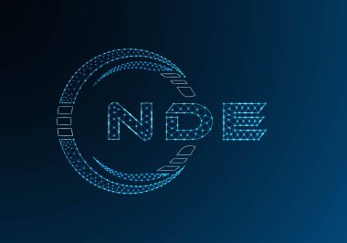 NDE düşük poli harfli logo vektör tasarımı. ÖYD düşük poli logo tasarımı. Düşük polyester logo.