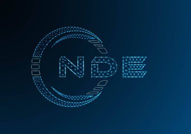 NDE düşük poli harfli logo vektör tasarımı. ÖYD düşük poli logo tasarımı. Düşük polyester logo.