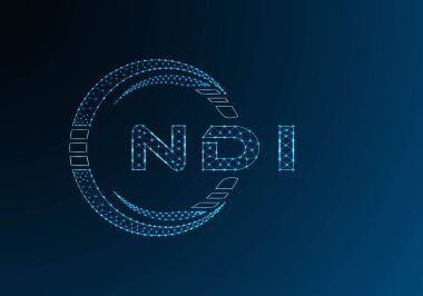 NDI düşük poli harfli logo vektör tasarımı. NDI düşük poli logo tasarımı. Düşük polyester logo.