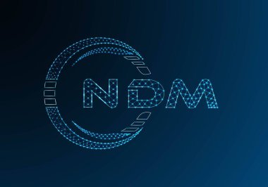 NDM düşük poli harfli logo vektör tasarımı. NDM düşük poli logo tasarımı. Düşük polyester logo.