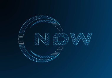 NDW düşük poli harfli logo vektör tasarımı. NDW düşük polyester logo tasarımı. Düşük polyester logo.