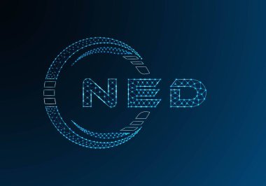 NED düşük poli harfli logo vektör tasarımı. NED düşük polyester logo tasarımı. Düşük polyester logo.