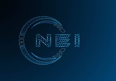 NEI düşük poli harfli logo vektör tasarımı. NEI düşük poli logo tasarımı. Düşük polyester logo.