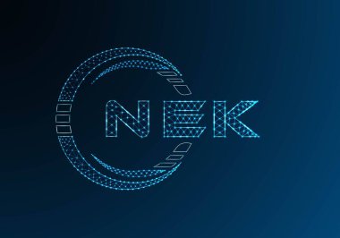 NEK düşük poli harfli logo vektör tasarımı. NEK alt poli logo tasarımı. Düşük polyester logo.