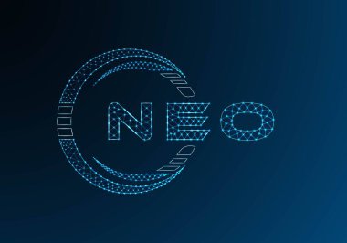 NEO düşük poli harfli logo vektör tasarımı. NEO düşük polyester logo tasarımı. Düşük polyester logo.