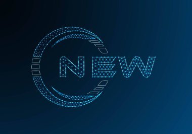 Yeni düşük poli harfli logo vektör tasarımı. Yeni alt polyester logo tasarımı. Düşük polyester logo.