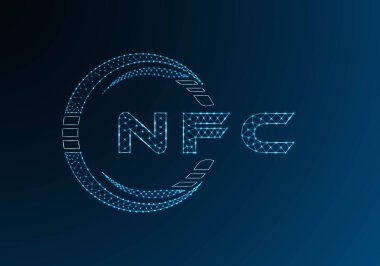 NFC düşük poli harfli logo vektör tasarımı. NFC düşük poli logo tasarımı. Düşük polyester logo.