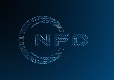 NFD düşük poli harfli logo vektör tasarımı. NFD düşük polyester logo tasarımı. Düşük polyester logo.