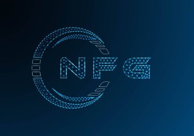 NFG düşük poli harfli logo vektör tasarımı. NFG düşük polyester logo tasarımı. Düşük polyester logo.