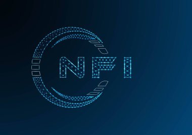 NFI düşük poli harfli logo vektör tasarımı. NFI düşük poli logo tasarımı. Düşük polyester logo.