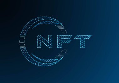 NFT düşük poli harfli logo vektör tasarımı. NFT düşük polyester logo tasarımı. Düşük polyester logo.