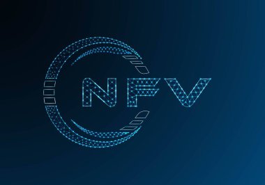NFV düşük poli harfli logo vektör tasarımı. NFV düşük polyester logo tasarımı. Düşük polyester logo.