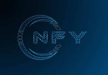 NFY düşük poli harfli logo vektör tasarımı. NFY düşük polyester logo tasarımı. Düşük polyester logo.