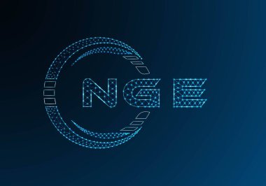 NGE düşük poli harfli logo vektör tasarımı. NGE düşük poli logo tasarımı. Düşük polyester logo.