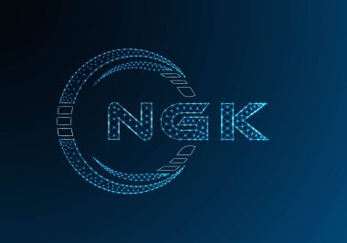 NGK düşük poli harfli logo vektör tasarımı. NGK düşük poli logo tasarımı. Düşük polyester logo.
