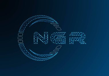 NGR düşük poli harfli logo vektör tasarımı. NGR düşük poli logo tasarımı. Düşük polyester logo.