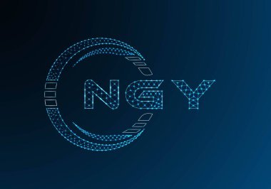 NGY düşük poli harfli logo vektör tasarımı. NGY düşük polyester logo tasarımı. Düşük polyester logo.