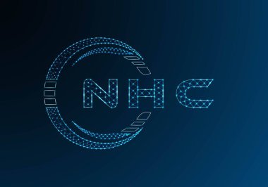 NHC düşük poli harfli logo vektör tasarımı. NHC düşük poli logo tasarımı. Düşük polyester logo.