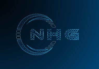NHG düşük poli harfli logo vektör tasarımı. NHG düşük polyester logo tasarımı. Düşük polyester logo.