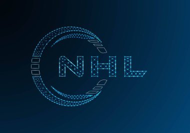 NHL düşük poli harfli logo vektör tasarımı. NHL düşük poli logo tasarımı. Düşük polyester logo.