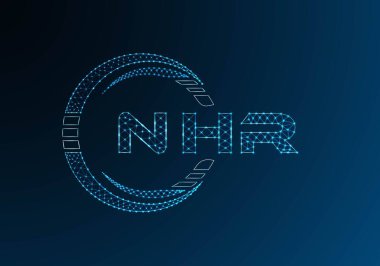 NHR düşük poli harfli logo vektör tasarımı. NHR düşük poli logo tasarımı. Düşük polyester logo.