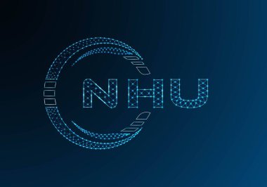 NHU düşük poli harfli logo vektör tasarımı. NHU düşük polyester logo tasarımı. Düşük polyester logo.